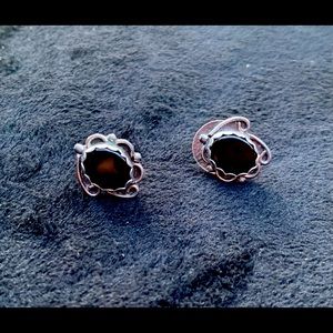 Custom handmade onyx and sterling silver earrings. Hand crafted.